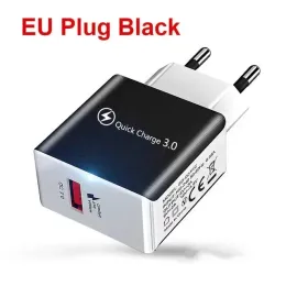QC3.0 18W Fast Quick USB Wall Charger Power Adapter 9V2A 5V 3A EU US Plug for Samsung S24 S23 LG IPhone 15 14 Android Phone