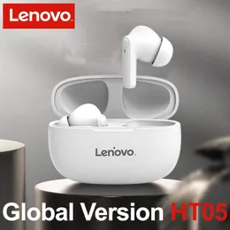 Fones de ouvido Lenovo HT05 TWS Bluetooth fone de ouvido exibe fones de ouvido sem fio de fone de ouvido sem fio HIFI MICH MIC PK LP1S para Android iOS smartphone