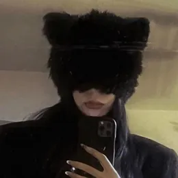 Y2k Cute Bear Ears Berretti per capelli di coniglio per le donne Autunno e inverno Versione coreana Moda Pullover termico Cappello da uomo lavorato a maglia 231229