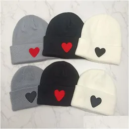 Caps chapéus designer crianças chapéu de malha bebê lã beanie meninos menina outono inverno quente gorros crianças coração impressão clássico esskids gota dhluh