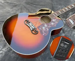 Einmal laden vs abgeschlossener akustischer Gitarrenfichte mit hoher Ebene Top Red Pickguard Mahagoni Fingerboard 2589