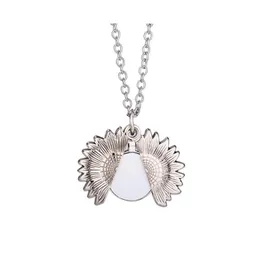 Kolye Kolyeleri Güneş Çiçek Kolye Tasarımı Gümüş Dekorasyon Süblimasyon Baskı Boş Resim Kadın Mücevher Giyim 10 PCS LOT A0039253N