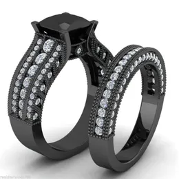 Storlek5 6 7 8 9 10 Victoria Weick Vjewelry 14kt svart guld fylld Sapphire Zirconia Gold Women Wedding Engagement Bridal Ring S242Q