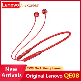 Earphones Original Lenovo QE08 TWS Bluetooth Earphone Dynamic Neckband Headphones HIFI Stereo Sport Headset Waterproof Noise Ruduction Mic