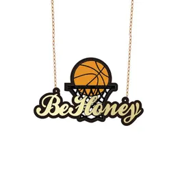 Diamonds Behoney Custom Cartoon Name Basketball Baseball Football Character Pet Pendant Necklace For Children Children