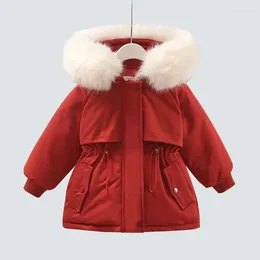 Vestes d'hiver pour enfants, coupe-vent, manteau pour bébés filles de 2 à 8 ans, à capuche et en velours épais et chaud, vêtements d'extérieur pour enfants, 2023