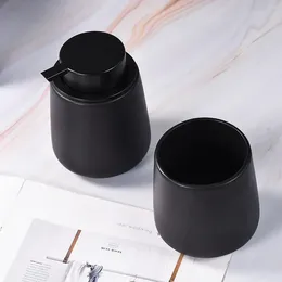 Badtillbehör Set Hand Shampoo Soap Liquid Bottle Black Cup Accessories Ceramic Lotion Foam Gel Shower Badrum Dispenser Sanitizer