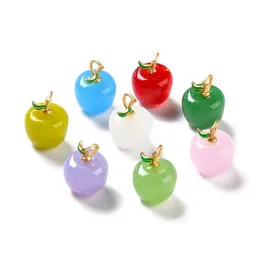 Armbänder 30 Stück 19 x 14 mm handgefertigte Lampwork-Apfel-Charms-Anhänger-Perlen für Armbänder, Halsketten, DIY-Schmuckherstellungszubehör