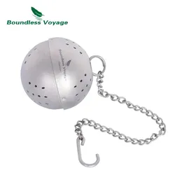 Kuchnia bezgraniczna Voyage Titanium Tea Ball Ball Infuser Lekka herbata Występująca Dodatkowy filtr herbaty z herbatą z rozstanym łańcuchem TI3206D