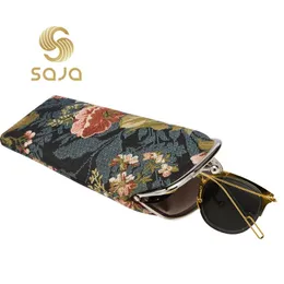 SAJA Flower Glasses Case Kvinnor Solglasögon Tapestry Bag Pouch Wallet för barns brevpapper Granny 231229