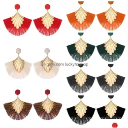 Dangle Chandelier Bohemia Fan Shaped Tassel Earrings For Women Exaggerated Big Statement Fringed Vintage Drop Delivery Jewelry Dhpzf