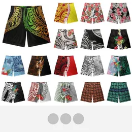 Shorts masculinos Polinésio Tribal Fijian Totem Tatuagem Fiji Impressões Power Gym Homens Mulheres Correndo Esportes Basquete Fitness Calças Malha Tendência