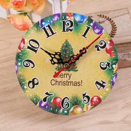 Horloges murales Horloge de Noël Fête de Noël Décorative Ronde pour Chambre Salon sans