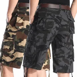 Shorts masculinos zomer cargoshorts heren camuflagem combate casual katoenen baggy streetwear hiphop militar tactische werkshorts