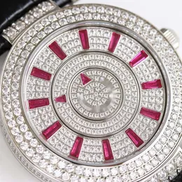 WomenWatch Iced out Watch Women Franck Muller Watches 5A 고품질 기계 운동 Uhren Double Mystery Full Diamond Montre Down Reloj Zlcf