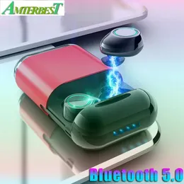 Hörlurar AmterBest trådlöst S7 TWS hörlurar Bluetooth -hörlurar Sport 5.0 Stereo Earbuds Mic Charging Box i Ear Bluetooth Earphones