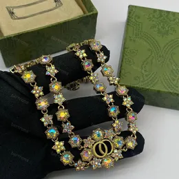 Braccialetti Braccialetti con ciondoli Set di collane Designer per donne Bracciali a catena di diamanti Set di gioielli vintage G Collane colorate di lusso Gioiello in oro