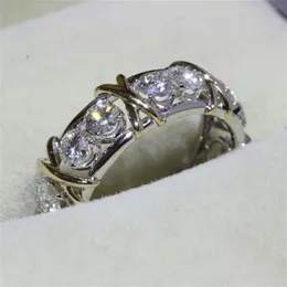 Victoria Wieck Gioielli di marca Oro bianco 10kt riempito Topazio Diamante simulato Matrimonio principessa Fascia Anelli in argento per donna Taglia 5 6272d