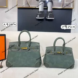 Modemärke väska kvinnors axel handväska designer lyx ny färgad mocka birkin25 snabb guldknapp vänd plush väska handhållen crossbody tote