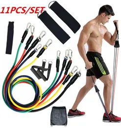 11 teile/satz Übungen Widerstand Bands Latex Tubes Pedal Excerciser Körper Home Gym Fitness Training Workout Yoga Elastische Zugseil Eq4153266