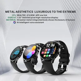 Relógios de 1,32 polegada Sport Smart Watch com resposta/discagem chama a frequência cardíaca Oxigênio Blood Temperature Body IP67 Rastreador de fitness Outdoor para iOS A