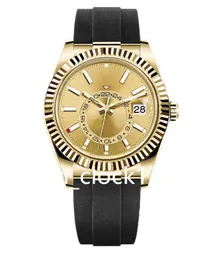 Часы Дизайнерские часы Мужские автоматические механические часы из нержавеющей стали Силиконовый ремешок с сапфировым стеклом 41 мм Мужские роскошные часы SKY