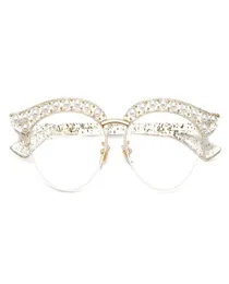 Cubojue Cat Eye Perle Frauen Brille Klare Linse Transparent Mode Brillen Rahmen Frau Halb Rahmen Brillen Brillen Damen 4202700