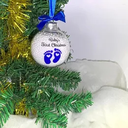 クリスマスデコレーションベビーの最初のお土産ボールかわいい青い漫画の木ペンダントがベビーカーを飾る