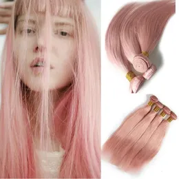 Tesse 8A Rosa Ombre Brasiliano Dritto Tessuto Dei Capelli Umani Vergini Fasci Peachy R Estensioni Dei Capelli 3 Pacchi Spedizione Gratuita