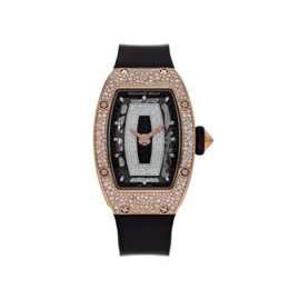 Fantastische designer dames richa horloges dames RM007 saffierspiegel polshorloges DKKE mechanisch uurwerk van hoge kwaliteit uhren rubberen band montre ijs uit luxe