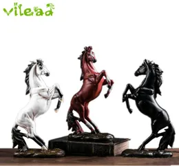 Vilead estátua de cavalo estilo europeu moderno para decoração de casa de escritório estatuetas de cavalo de resina acessórios decorativos para casa ornamento t2008367164