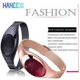Armbänder Elegante Damenuhr Intelligentes Armband Stahlband Damenschmuck Schrittzähler Sportbekleidung Bluetooth Elektronisches Geschenk z18 Smartwatch