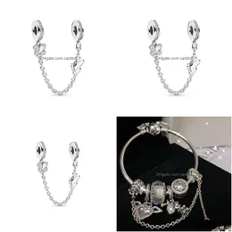 Argento Sier stile farfalla catena di sicurezza fascino tallone adatto originale 925 braccialetto pendente gioielli fai da te per le donne7742785 Consegna di goccia Dhcwh