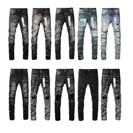 Calças jeans Mens Roxo Jeans Designer Calças Qualidade Design Reto Retro Streetwear Casual Sweatpants Corredores Pant 51 Cores Size29-40