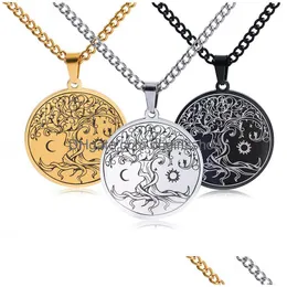 Pendentif Colliers Sun Moon Collier en acier inoxydable Accessoires de mode pour hommes Drop Livraison Bijoux Pendentifs Dhhld