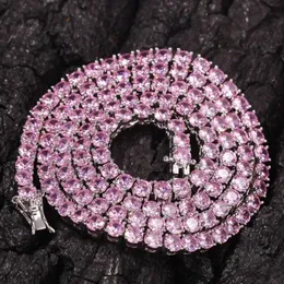 Biżuteria Hiphop Sterling Sier 3mm Blawling VVS moissanite Tennis Chain Naszyjnik