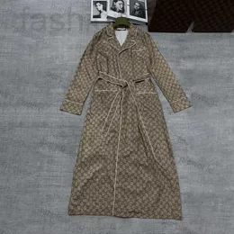 Kvinnors sömnkläder designer unisex g vintage pyjama mantel klassisk natttryck design i kombination med piping casual elegant hem slitage g27r