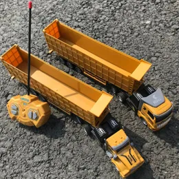 RC Truck 1 48 Remote Control Engineering Vehicle Semi-Trailer Tanker Radio Styrda leksaker för pojkar Barn Barngåvor 231230