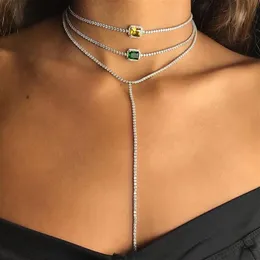 Nytt anlänt bröllop Engaegment Bridal Choker Diamond Necklace Tennis CZ Chain Trendy Gorgeous Elegance Lady Jewelry270T