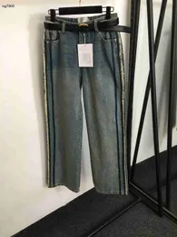 Designer jeans kvinnor lyxkläder för kvinnors höstbyxor mode logotypflicka rak benbyxor 30 december