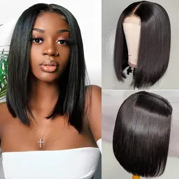 Wigs Ishow 4x4 Bob Lace Frontal Wigs Brazilian Virgin Hair Straight Lace Frontal Human Hair Wigs Swiss Lace Frontal Wig Pre Plucked