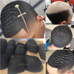 Perucas 4mm Afro Kinky Curl Hairpieces 1B Brasileiro Remy Cabelo Humano Substituição 10mm Onda Completa Swiss Lace Toupee para Homens Negros Rápido Expres