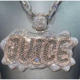Iced Out Halskette Sterling Silber Vvs Diamant Buchstabe Custom Hip Hop Moissanit Anhänger
