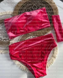 Wear Velvet Bikini Set klassische 3 Stück Badebekleidung Modebrief Badeanzug