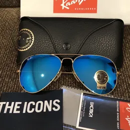 Occhiali da sole Ray per uomo e donna designer 3025 occhiali montatura nera di lusso in metallo 58mm lenti in vetro polarizzate UV400 occhiali da sole pilota versione di alta qualità
