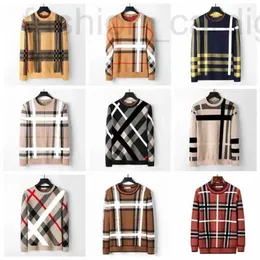 Męskie swetry projektanta marka Striped Check b haft haftowe zima ciepła bluza moda mody Dasualny projektant z długim rękawem 8-kolorowy rozmiar M-3xl PMSC