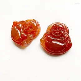 Colares Pingente Natural Cristal Carnelian Estatueta Rir Buda Jóias Pot-bellied Maitreya Reiki Cura Pedras