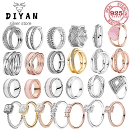 Authentic Fit Women Rings Charms Charm okrągły kryształowy pierścień dla kobiet wulgar sercowych