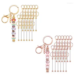 Porte-clés 12 pcs barres de porte-clés perlées pour perles vierges projets de bricolage pendentif facile à installer