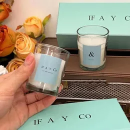 Candle Designer Blue Aromatherapy Candle Gift Box for Bedroom, Living Room, Indoor Atmosphere Candle, Night Proposal Romantic Candle